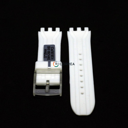 Каучуковий ремінець для годинника Swatch Mister Chrono білий RKS-004 - 6